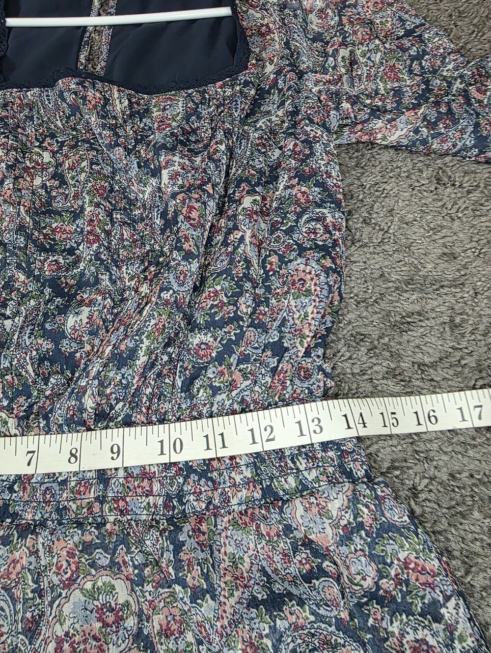 The Abercrombie & Fitch Blue Long Sleeve Square Neck Tiered Skort in size small - Picture 9 of 12